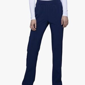 HeartSoul Women Scrubs Pant Mid Rise Tapered Leg HS075T, XL Tall, Navy